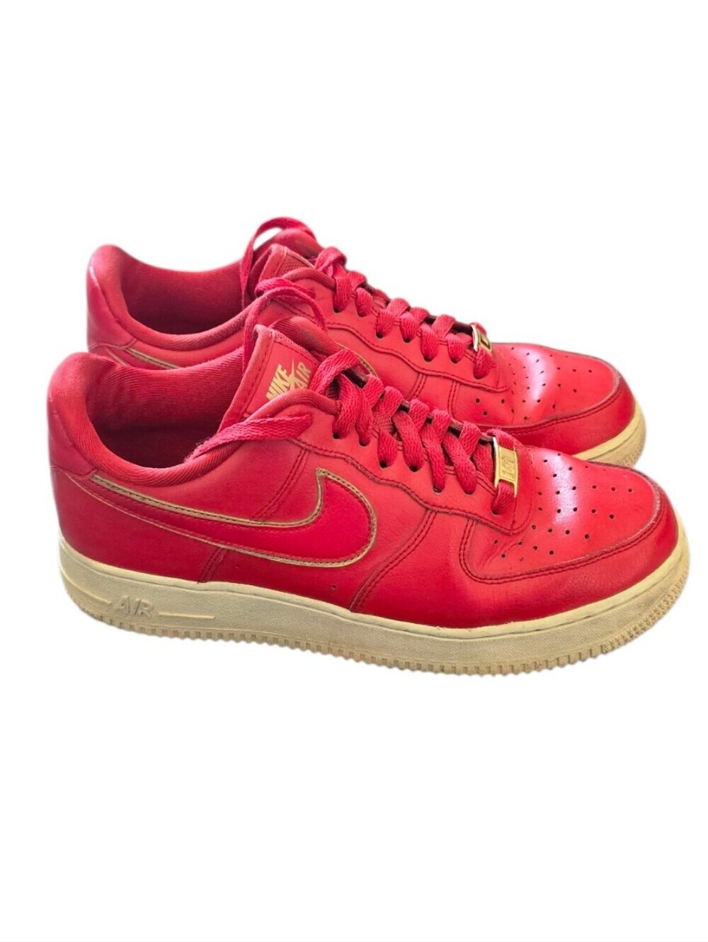 Nike Air Force 1 Women's 9.5 Red Leather Sneakers 2019